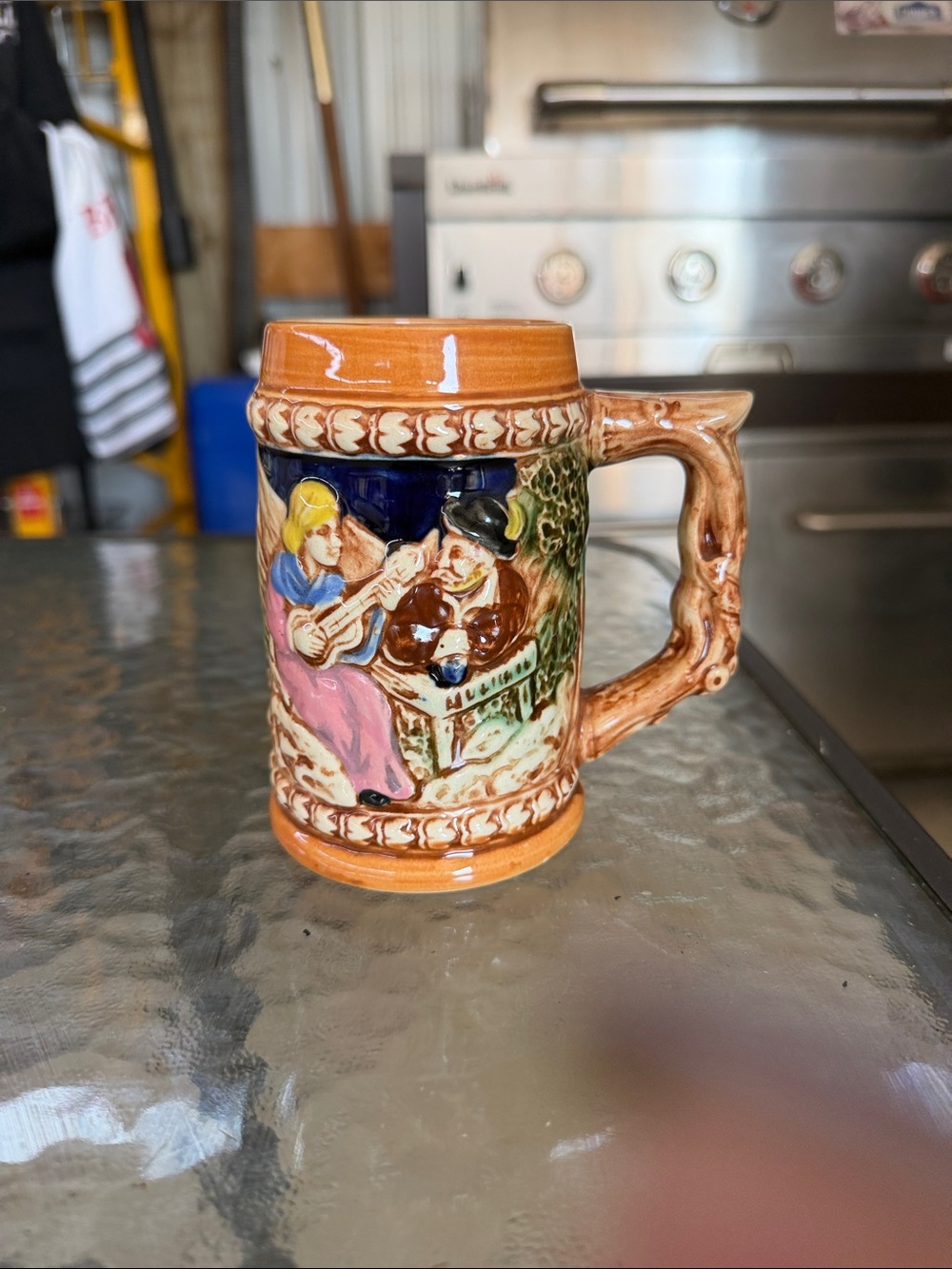 VINTAGE BEER STEIN GERMAN STYLE MUG JAPAN 4 3/4"  CERAMIC